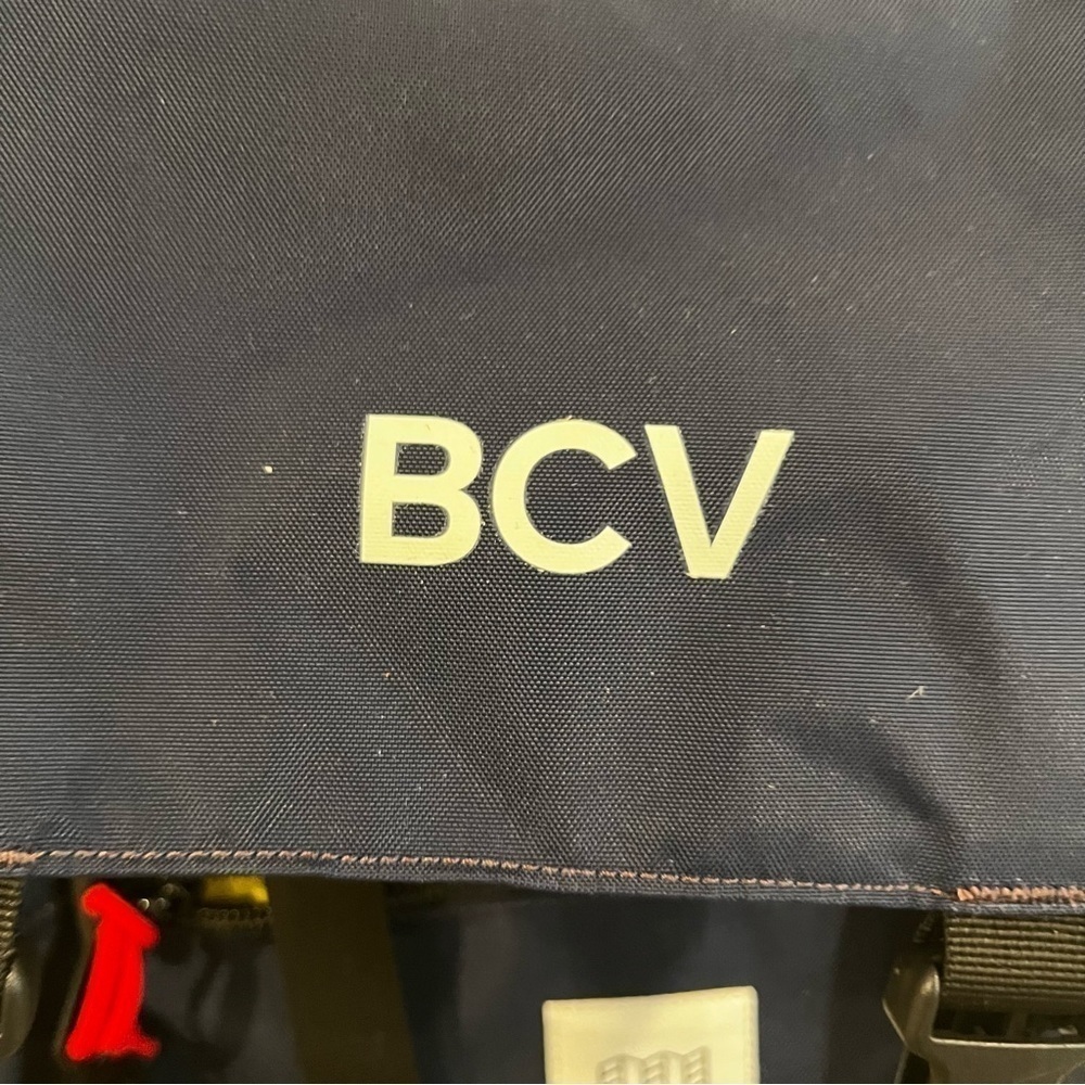 Topo Designs navy blue and yellow/green interior accents fold over backpack - Picture 2 of 11